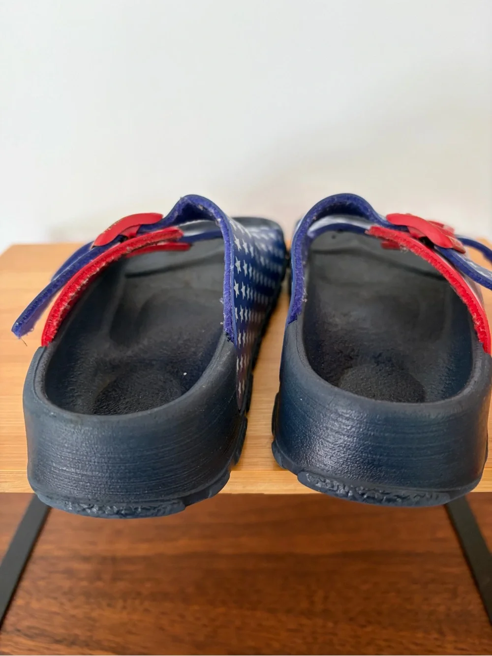 Birki’s Kids Sz 28 (10-10.5) Arizona Star & Stripe Buckle Sandals - Blue/Red USA